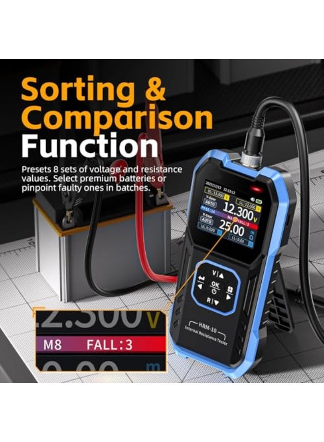 جهاز اختبار المقاومة الداخلية للبطارية HRM-10، مقياس جهد البطارية لأنواع البطاريات، جهاز اختبار بطارية السيارة، بطارية AAA، 0-100 فولت 0 م - 200 أوم، محلل بطارية رقمي للسيارات - Image 4