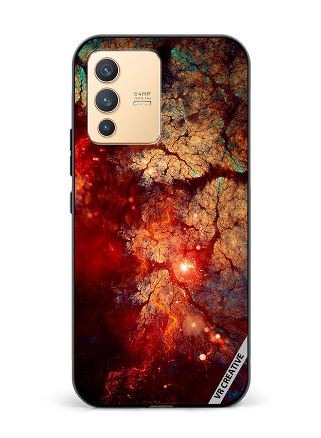 VR CREATIVE Protective Case Cover For Vivo V23 5G Abstract, Fractal, Shine, Bright Red Design Multicolour - Image 1