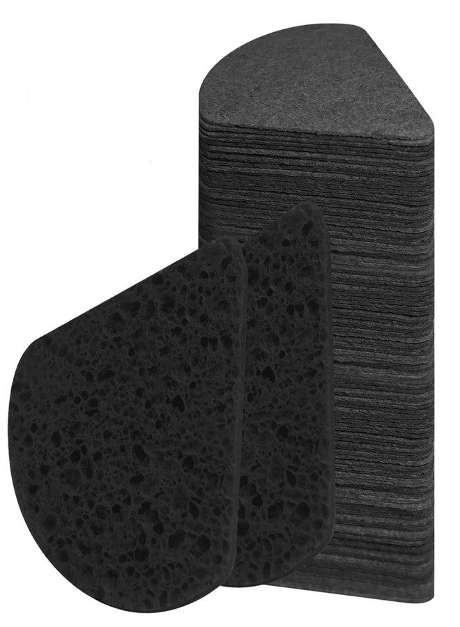 Spunspon 60-Count Triangle Compressed Facial Sponges, 100% Natural Cosmetic Spa Sponges for Facial Cleansing for Daily Facial Cleansing, Exfoliating Mask, Makeup Remover. Ideal for Home and Travel, Black - Image 1