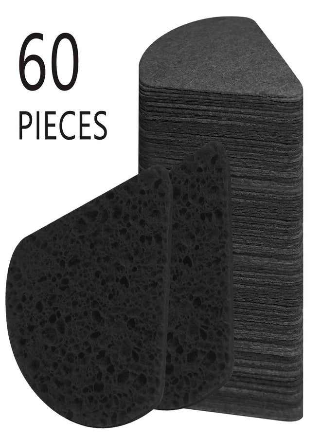 Spunspon 60-Count Triangle Compressed Facial Sponges, 100% Natural Cosmetic Spa Sponges for Facial Cleansing for Daily Facial Cleansing, Exfoliating Mask, Makeup Remover. Ideal for Home and Travel, Black - Image 2