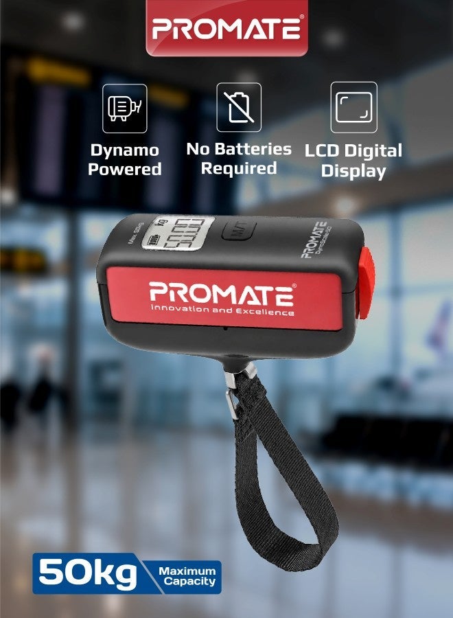 بروميت ميزان الأمتعة الرقمي ذاتي الطاقة Promate DynoScale-50، سعة 50 كجم، دقة عالية - Image 1