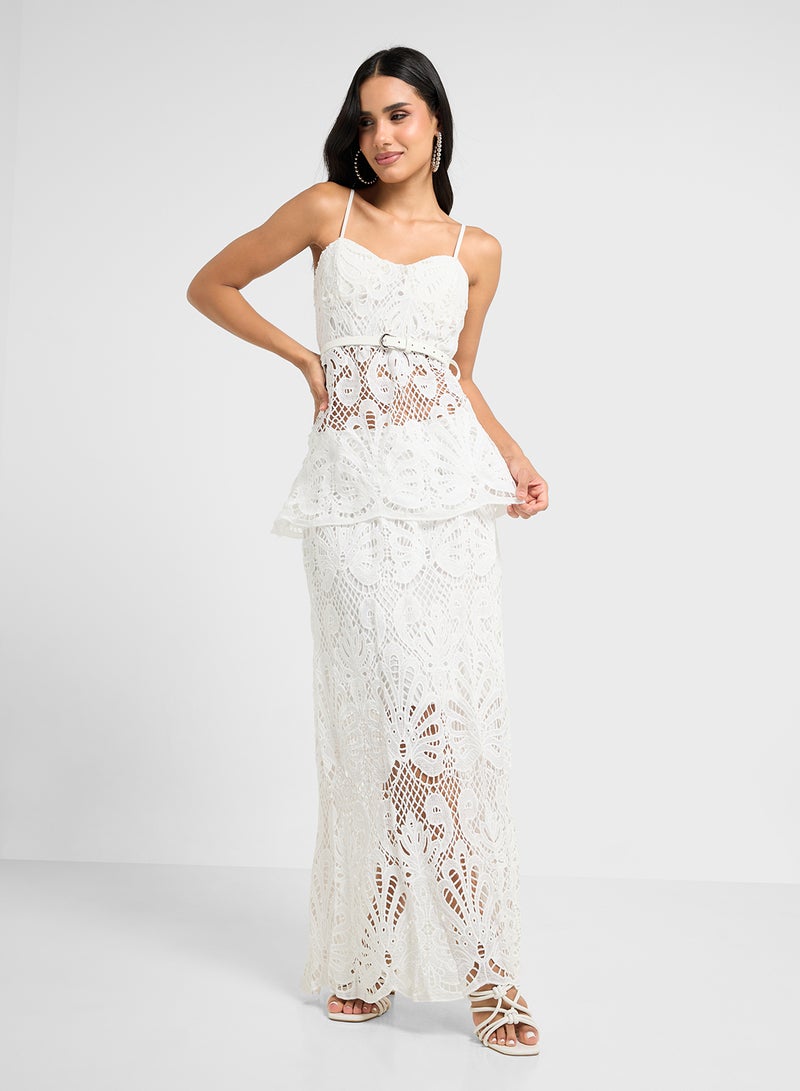 Ginger Lace Peplum Maxi Dress  - Image 4