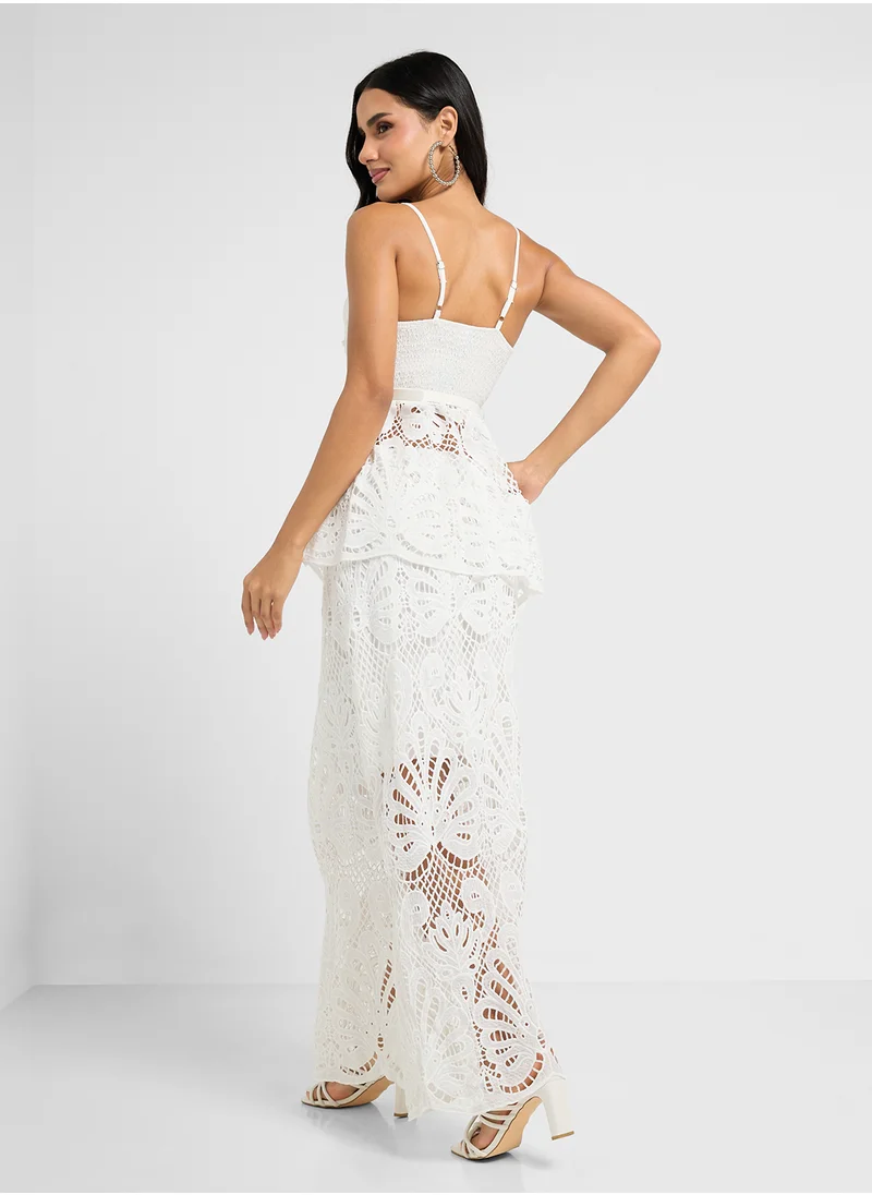 Ginger Strappy Lace Detail A Line Dress