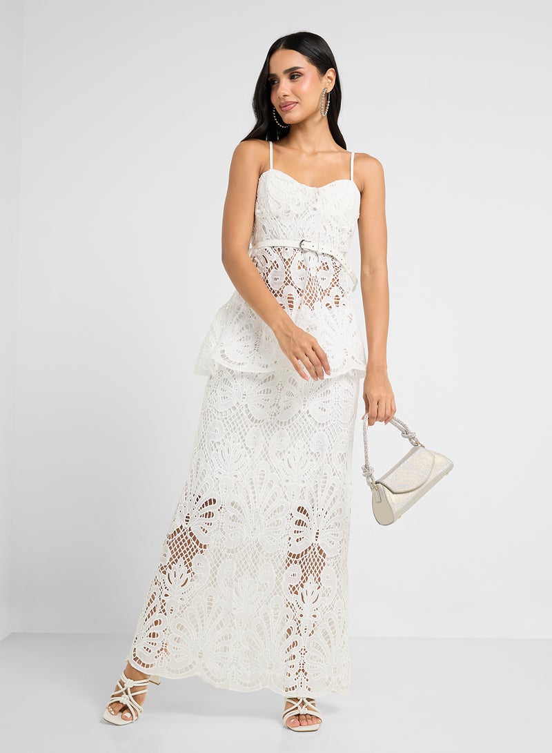 Ginger Lace Peplum Maxi Dress  - Image 1