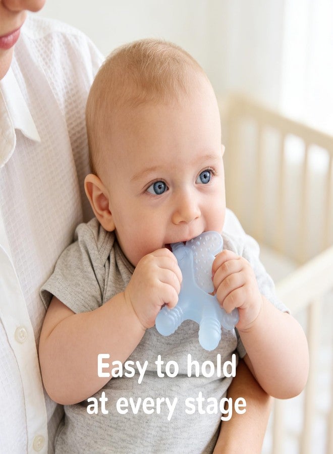 HECCEI Baby Teether Toy, Soft Food‑Grade Silicone Teether, Soft Infant Teether Chew Toy, BPA Free, Multi-Texture Design Teether (Mint Haze) - Image 4