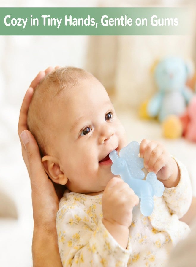 HECCEI Baby Teether Toy, Soft Food‑Grade Silicone Teether, Soft Infant Teether Chew Toy, BPA Free, Multi-Texture Design Teether (Mint Haze) - Image 3