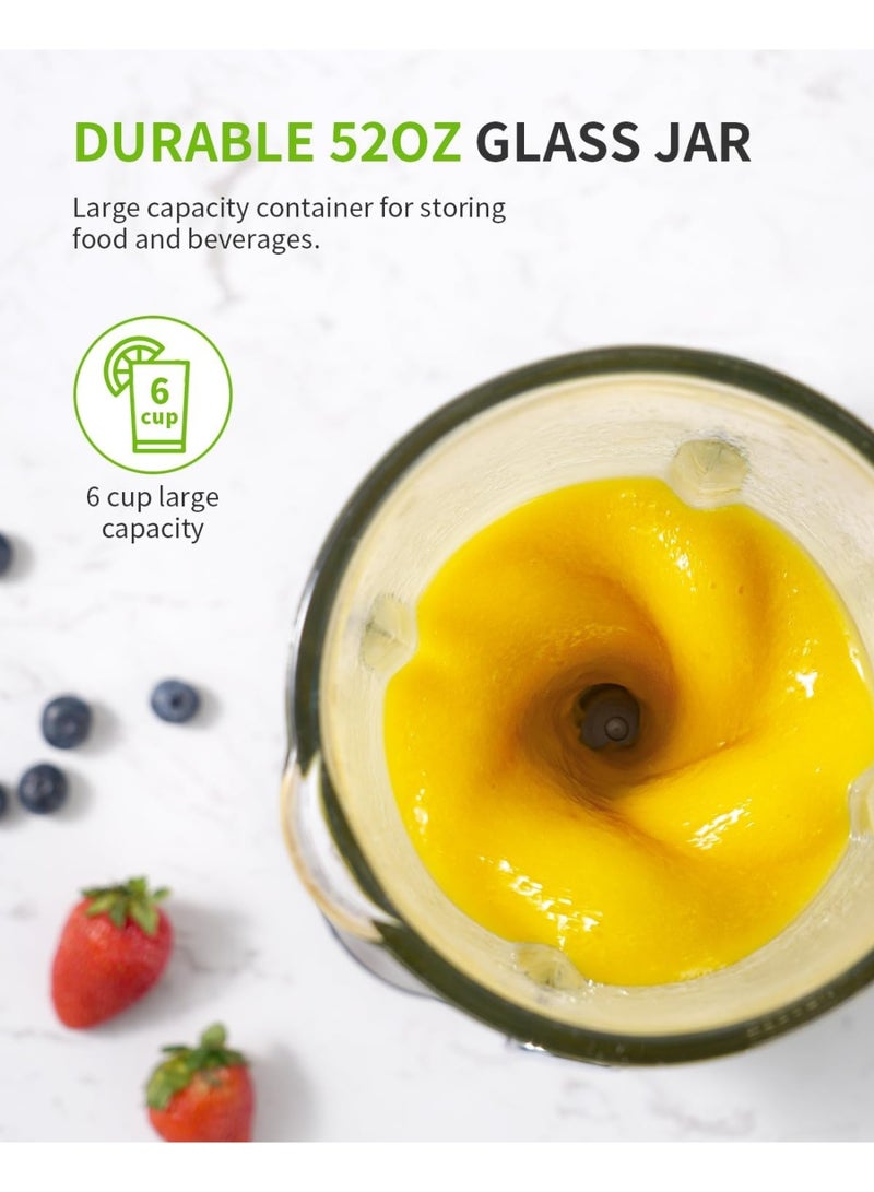 اكسيسن خلاط 2 في 1 للعصائر،1300W محرك قوي بقوة  واط، 2 سرعات قابلة للتعديل، خلاط عصارة كهربائية مع وعاء سعة 1.5 لتر وكوب سعة 600 مل، لمشروبات الفاكهة والعصائر والمخفوقات - Image 4