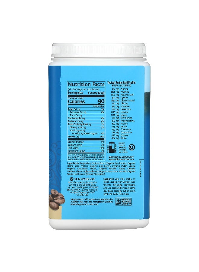 Sunwarrior - Sunwarrior, Warrior Blend, Protein, Mocha, 1.65 lb (750 g) - Image 1