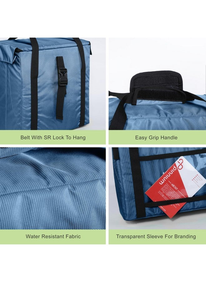 Insular Polyester Daily Milk and Grocery Bag | Store Milk, Fruits, Vegetables | Can Latch Outside The Door (Large,Navy-Blue), Casual - Image 4