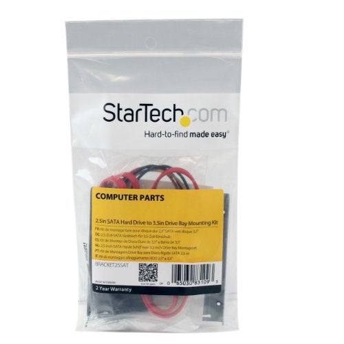 Startech.com StarTechcom SSD Mounting Bracket Solid Metal 25in to 35 Hard Drive Adapter SSD Bracket SSD Upgrade Kit TAA BRACKET25SAT - Image 3