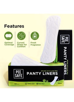 PEESAFE Pee Safe Panty Liners For Women Daily Use With Aloe Vera - 100 Liners | 185Mm Long (Large Size) | Curvy Design For Extra Comfort | Cottony-Soft Surface| Keeps You Dry & Fresh All Day Long  - Image 3