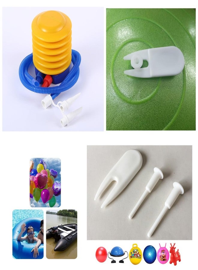 SquEqu Yoga Ball Pump Exercise Balls Pumps Manual Hand Foot Press Air Inflator with Plug Pin Stopper Adapter Kit for Sports Fitness Balloon Swimming Ring Pool Float Inflatable Bed Pillow Boat Outdoor - Image 5
