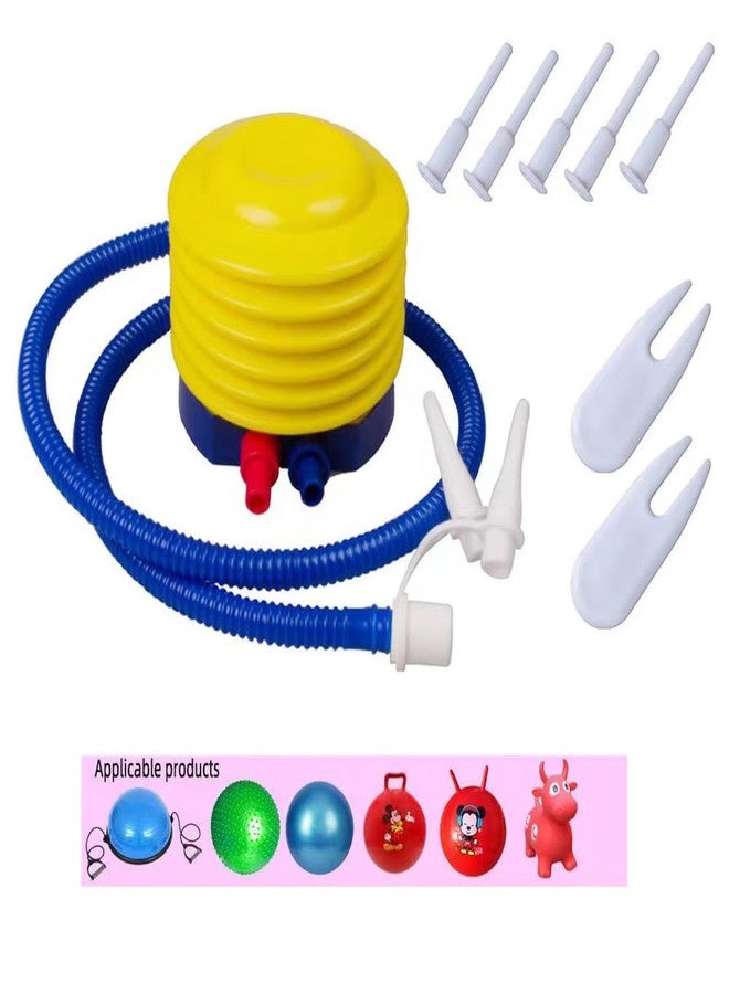 SquEqu Yoga Ball Pump Exercise Balls Pumps Manual Hand Foot Press Air Inflator with Plug Pin Stopper Adapter Kit for Sports Fitness Balloon Swimming Ring Pool Float Inflatable Bed Pillow Boat Outdoor - Image 3
