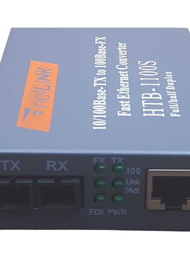 Net-Link Fast Ethernet Converter | 10/100Base-TX to 100Base-FX | Fiber Optic Network Solution | Full/Half Duplex Support - Image 1