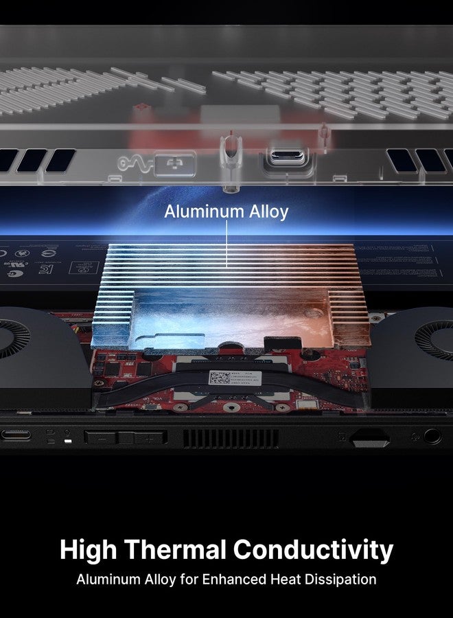 جيسوس لوحة خلفية شفافة من الكريستال RGB من JSAUX لجهاز ROG Ally X، هيكل متكامل مع قبضة سيليكون ووحدة تبريد من سبائك الألومنيوم، متوافق مع ASUS ROG Ally X 2024 - Image 5