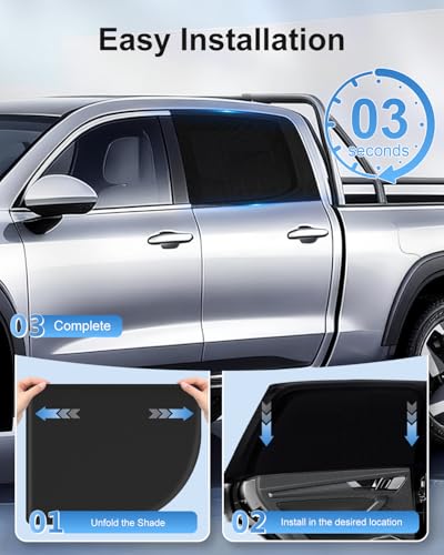 PEMOTech Car Window Shades2 PackSide Window Sun Shades UV Protection Breathable Spandex Baby Window Covers Universal Fit Most of Cars Protect Privacy for Family315 x472 Black - Image 5