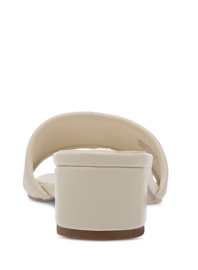 ELLE Womens Monogram Detail Slip-On Sandals With Block Heels - Image 5