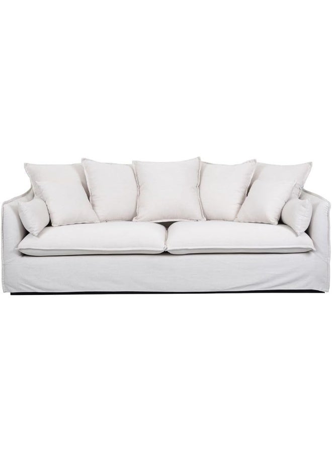 Comfynest Comfynest Hobart 3Seater Fabric Sofa With 2Year Warranty 212X104X84Cm Beige - Image 1