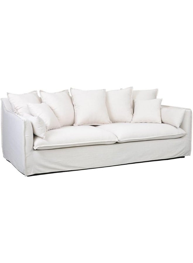 Comfynest Comfynest Hobart 3Seater Fabric Sofa With 2Year Warranty 212X104X84Cm Beige - Image 3