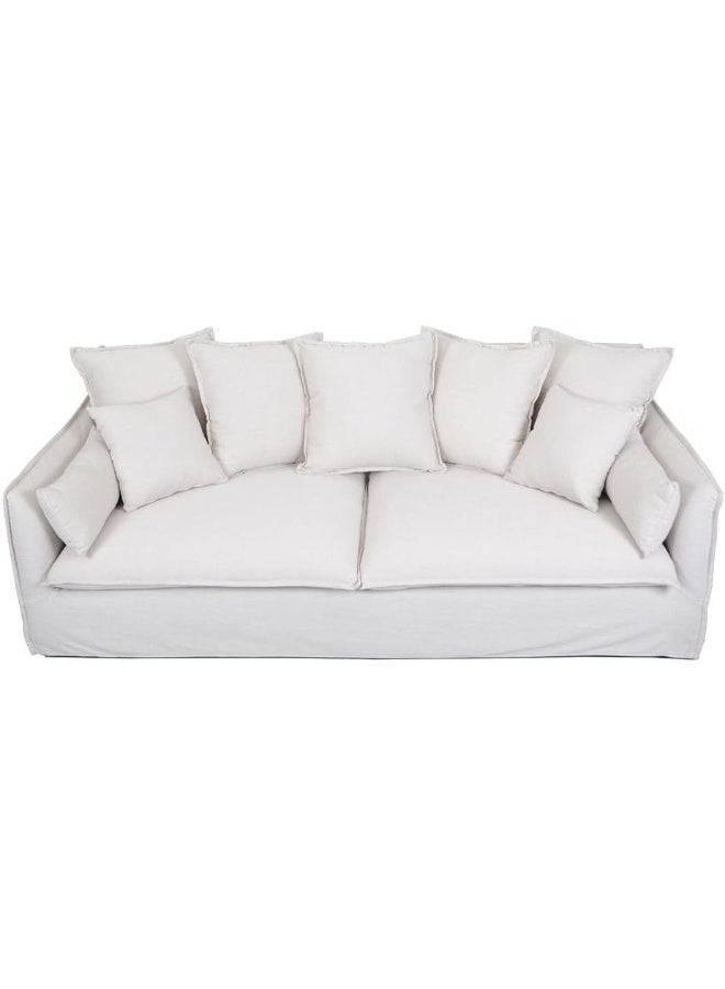 Comfynest Comfynest Hobart 3Seater Fabric Sofa With 2Year Warranty 212X104X84Cm Beige - Image 4