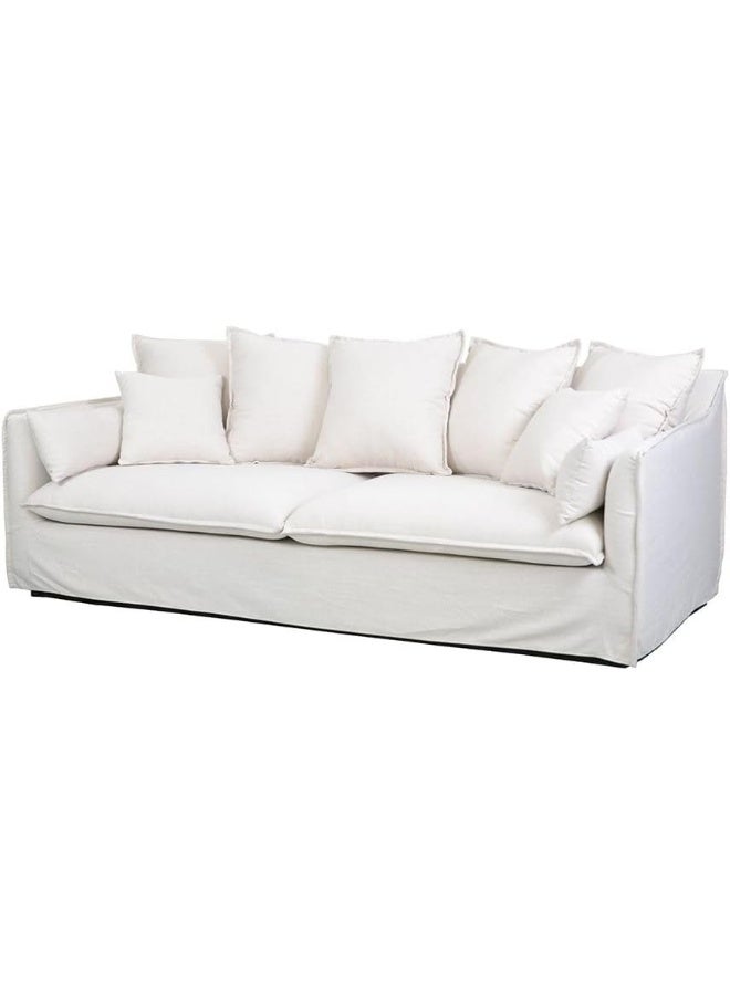 Comfynest Comfynest Hobart 3Seater Fabric Sofa With 2Year Warranty 212X104X84Cm Beige - Image 2