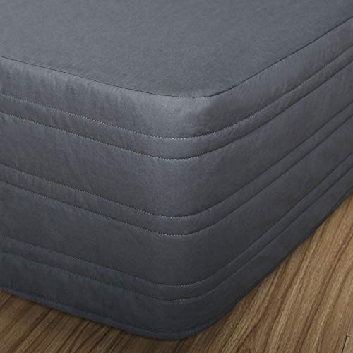 Marquess Tailored Bed Skirt Blended Quilted-Hang Down Feeling Enhancement Wrap Around Thick Bed Skirt,Dust-Proof, Wrinkle Fade Resistant Dust Ruffle with Classic 14’’Drop for Bedroom(Charcoal, Queen) - Image 1