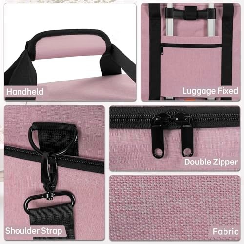 FREEAMG Extra Large Rolling Makeup Case with 4 Removable Pouches，Professional Make up Train Case with Wheels,Travel Cosmetic Bag for Hairstylists Nail Tech Makeup Artist with Detachable Trolley - Image 5