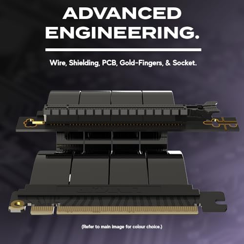 LINKUP PCIE 5.0 Riser Cable | for Vertical GPU Mount | Right Angle | Graphics Card GPU Ready | Usable with PCIe 4.0 & RX9070/ RTX5090 | 60cm (Total Length: 64cm) - Image 4