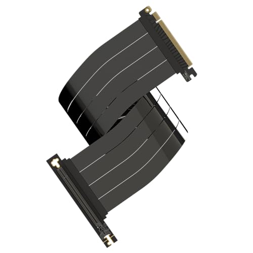 LINKUP PCIE 5.0 Riser Cable | for Vertical GPU Mount | Right Angle | Graphics Card GPU Ready | Usable with PCIe 4.0 & RX9070/ RTX5090 | 60cm (Total Length: 64cm) - Image 1