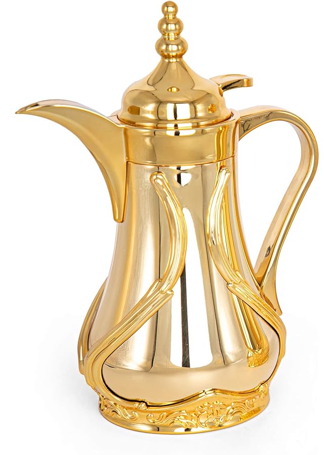 Soleter زجاجة مع جسم معدني وادخال زجاجي (700 مل) | فم واسع مع غطاء مضاد للتسرب | جسم كروم - Image 1