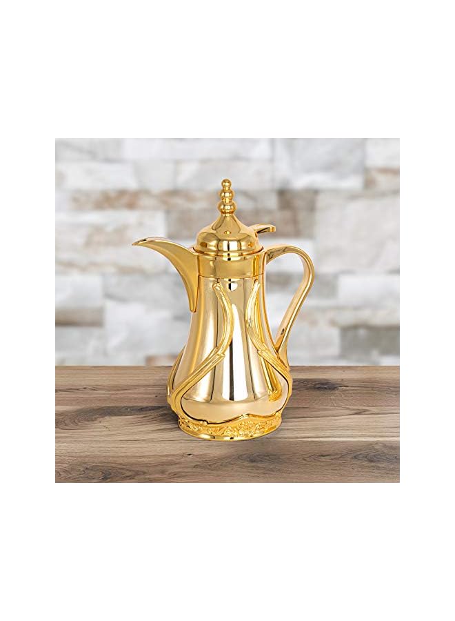 Soleter زجاجة مع جسم معدني وادخال زجاجي (700 مل) | فم واسع مع غطاء مضاد للتسرب | جسم كروم - Image 2