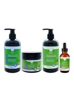 U fresh Hair strengthening set with rosemary and mint, oil + conditioner + shampoo + mask  - Image 1