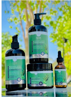 U fresh Hair strengthening set with rosemary and mint, oil + conditioner + shampoo + mask  - Image 2