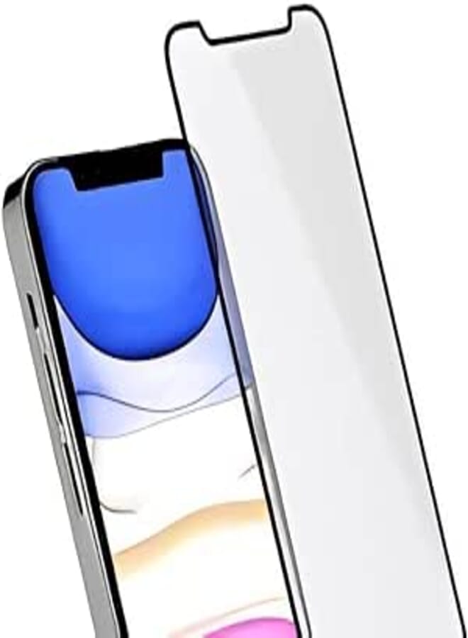 Gorilla 18d screen protection glass with anti-shock rubber edges for iphone 12 pro max - black