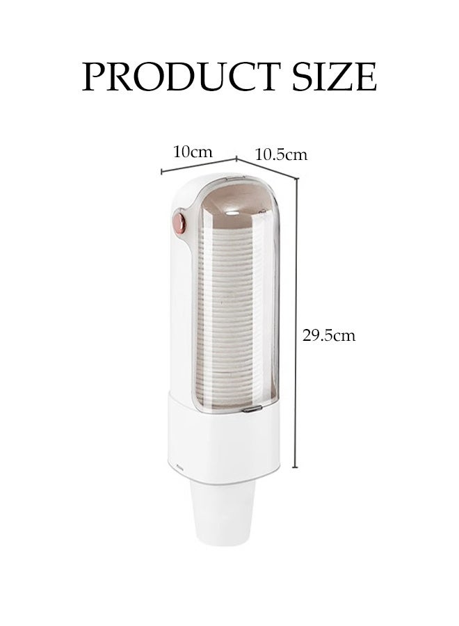 DUNISO Disposable Cup Dispenser Wall-Mounted Paper Cup Storage Transparent Dustproof Water Cup Holder Space-Saving Disposable Paper Cup Storage Rack for Water Cooler Offices Homes Restaurants - Image 4