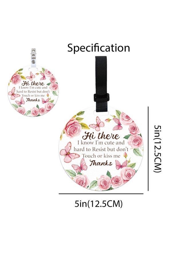 PLIGREAT 2 Sets Please Don't Touch or Kissing Baby Sign for Newborn Baby Girl Boy Baby Watercolor Flowers Butterflies No Touching Reminder Signage for Baby Carrier Car Seat Stroller Hanging Sign Tag - Image 5