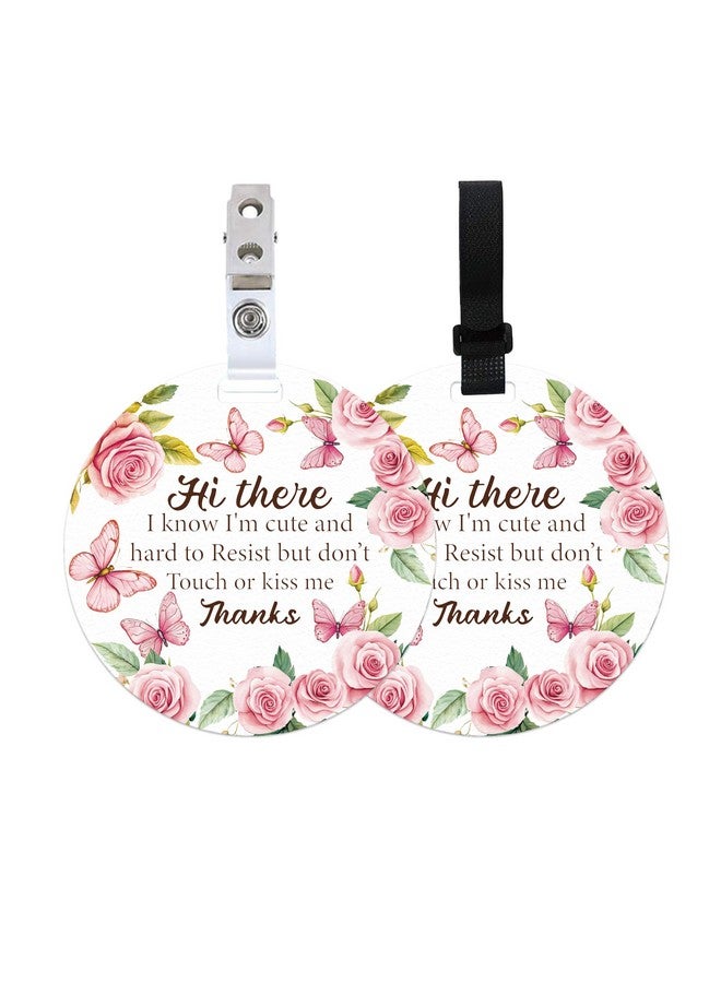 PLIGREAT 2 Sets Please Don't Touch or Kissing Baby Sign for Newborn Baby Girl Boy Baby Watercolor Flowers Butterflies No Touching Reminder Signage for Baby Carrier Car Seat Stroller Hanging Sign Tag - Image 1