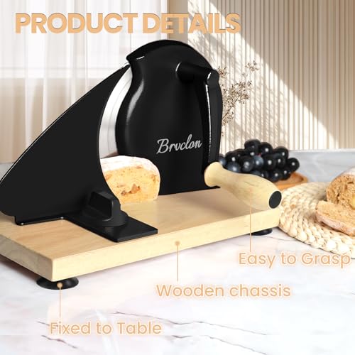 Brvclon Manual Bread Slicer for Homemade Sourdough Bread, Adjustable Thickness&Evenly Slicing, Hand Crank Bread Slicer with Scale Line and Suction Cup, Serrated Blade Design, Patent:USD105861 - Image 5