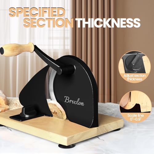 Brvclon Manual Bread Slicer for Homemade Sourdough Bread, Adjustable Thickness&Evenly Slicing, Hand Crank Bread Slicer with Scale Line and Suction Cup, Serrated Blade Design, Patent:USD105861 - Image 2
