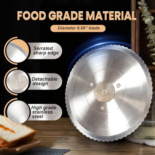 Brvclon Manual Bread Slicer for Homemade Sourdough Bread, Adjustable Thickness&Evenly Slicing, Hand Crank Bread Slicer with Scale Line and Suction Cup, Serrated Blade Design, Patent:USD105861 - Image 3