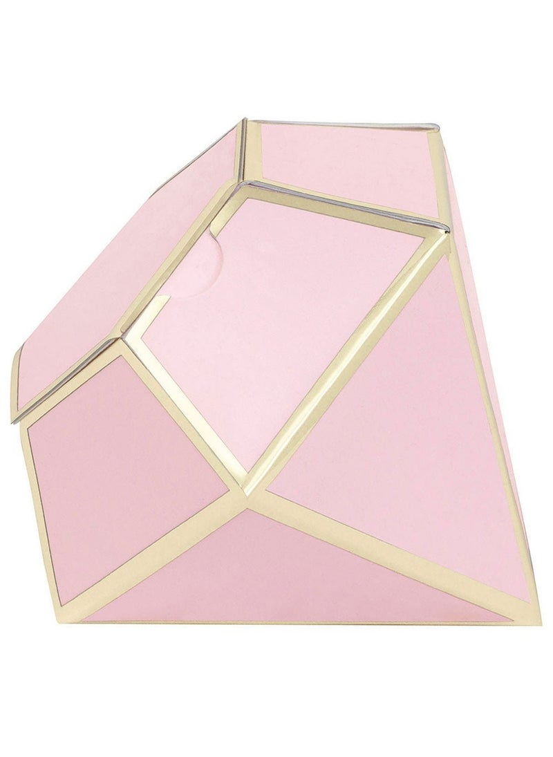 Unique Diamond Gift Boxes Pink Paper Gold Metallic 10cm 8-Pack - Image 1