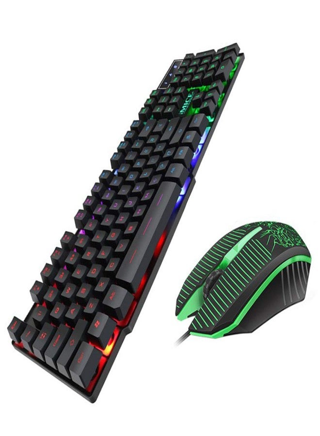 axGear مجموعة لوحة مفاتيح وفأرة للألعاب سلكية من axGear تصميم مريح USB إضاءة خلفية ملونة - Image 4