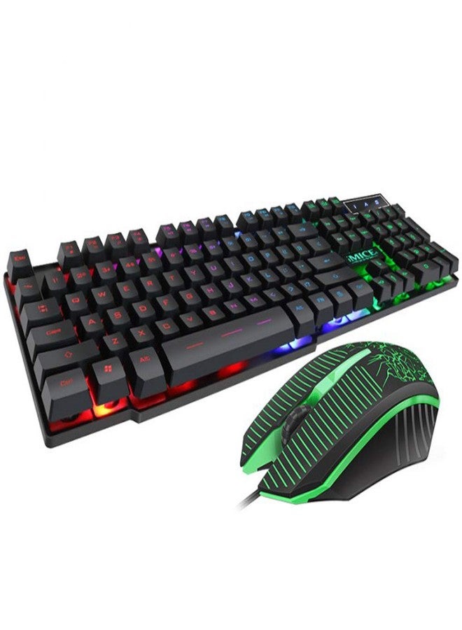 axGear مجموعة لوحة مفاتيح وفأرة للألعاب سلكية من axGear تصميم مريح USB إضاءة خلفية ملونة - Image 2