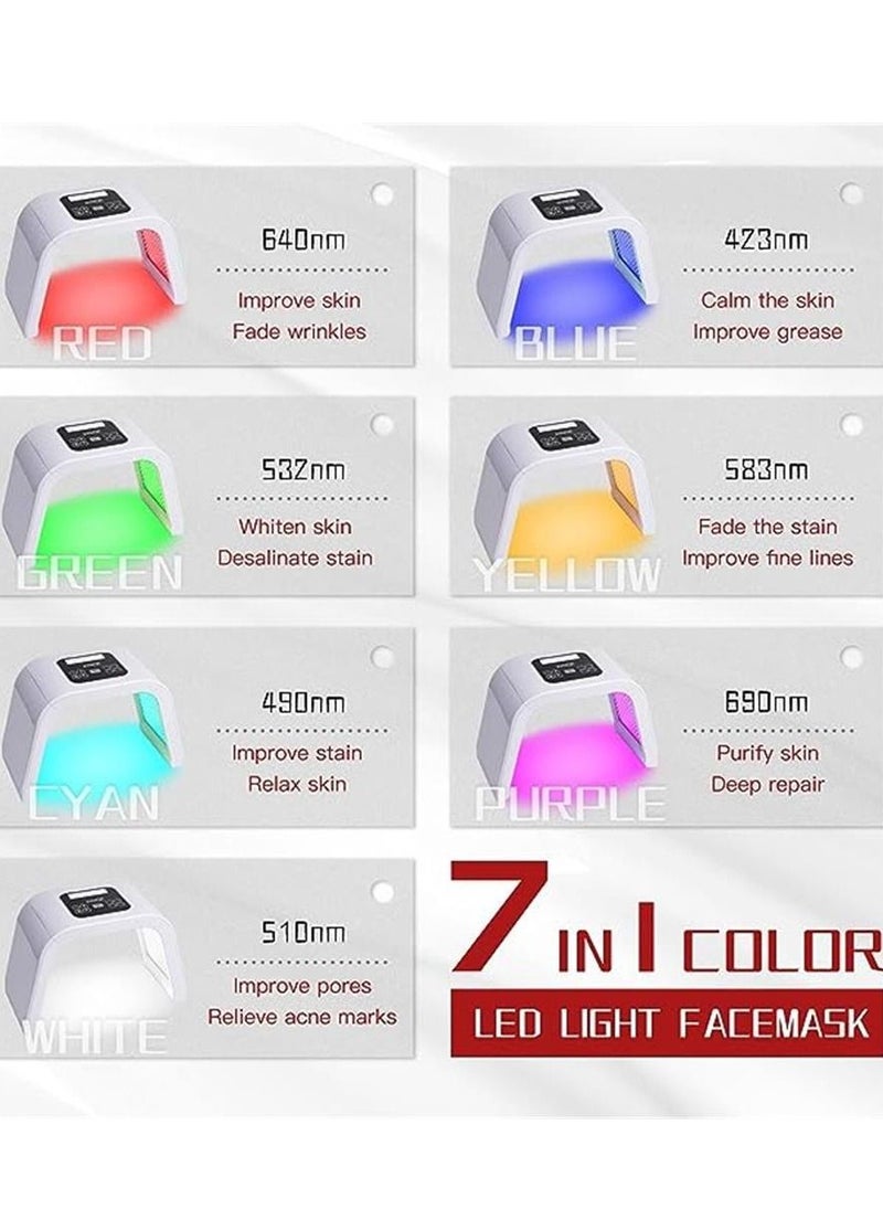 Generic - LED Light Therapy Face Mask 7 Color LED Light Therapy Home Facial Skin Care Machine PDT Seven Colors Photon Skin Care and Beauty Device - Image 1