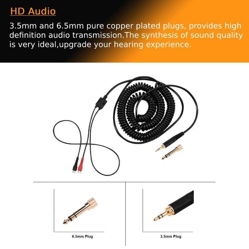Richer-R كابل ملف زنبركي بديل Richer-R لسماعات الرأس Sennheiser HD25/ 560/540/ 480/430 - Image 4