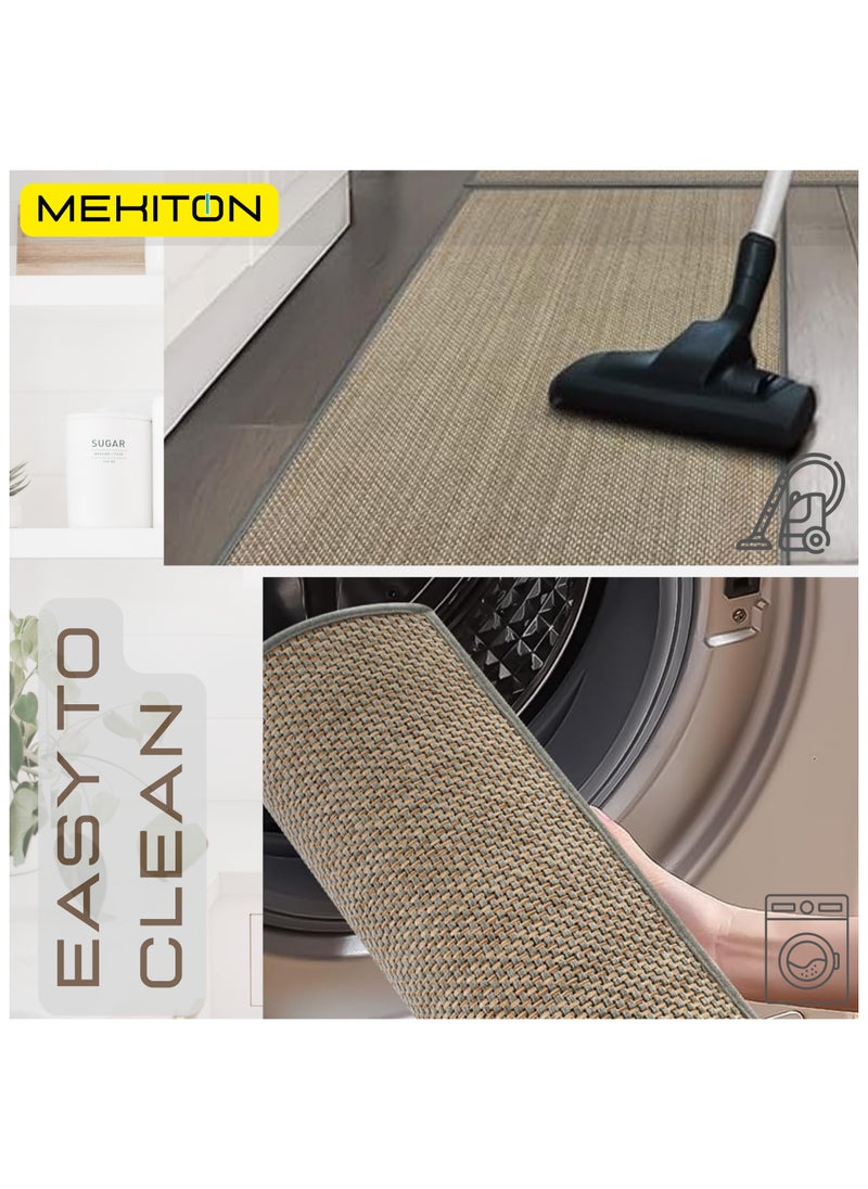 MEKITON - MEKITON Set of 2 PCs Premium Anti-Fatigue Kitchen Mats, Non-Skid Natural Rubber Kitchen Floor Mats, Washable | Runner Rugs for Kitchen Floor Front of Sink, Laundry Room | 45X120CM + 45X75CM (Grey) - Image 1