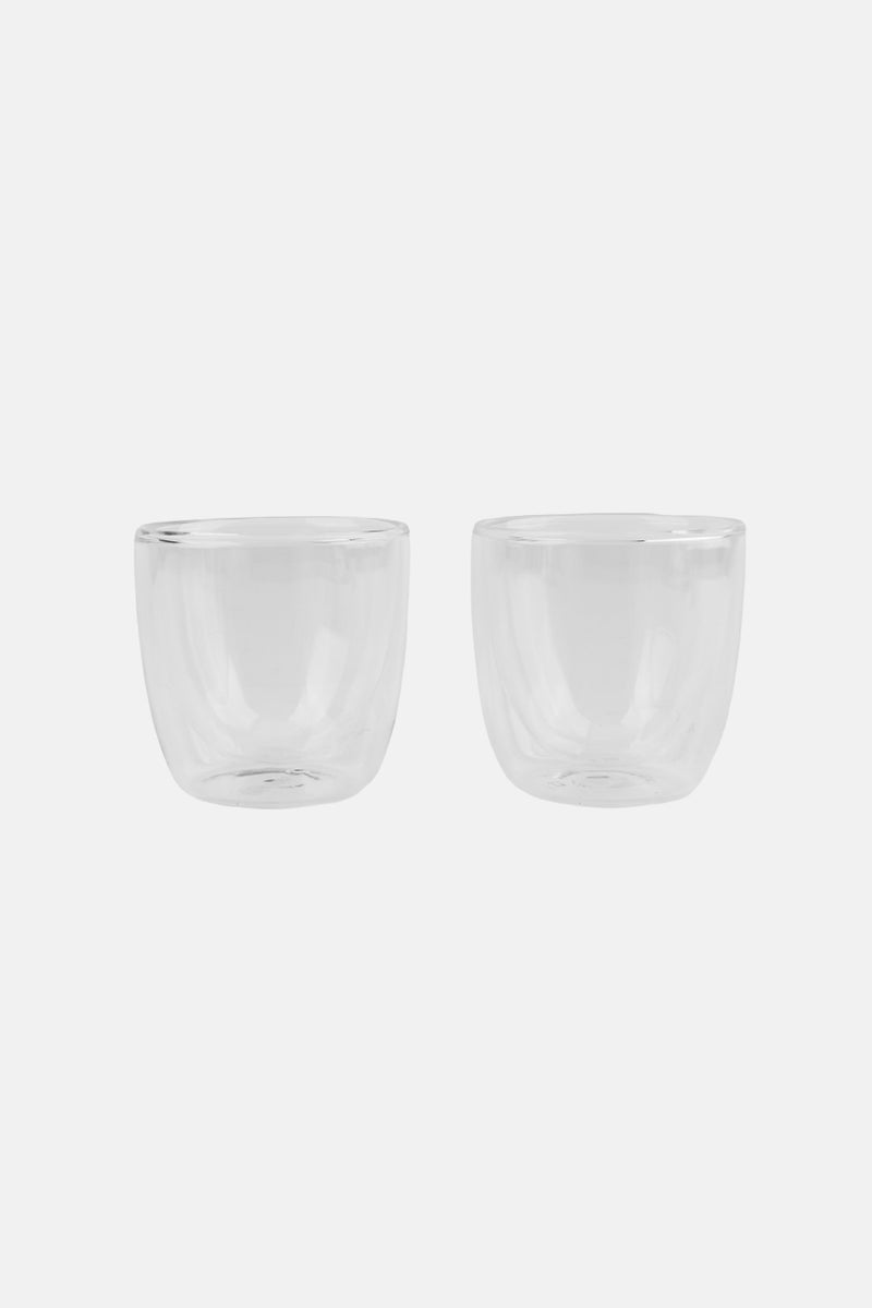 Fissman 2 Pieces Double Wall Glass Set 100 ml, Transparent - Image 1