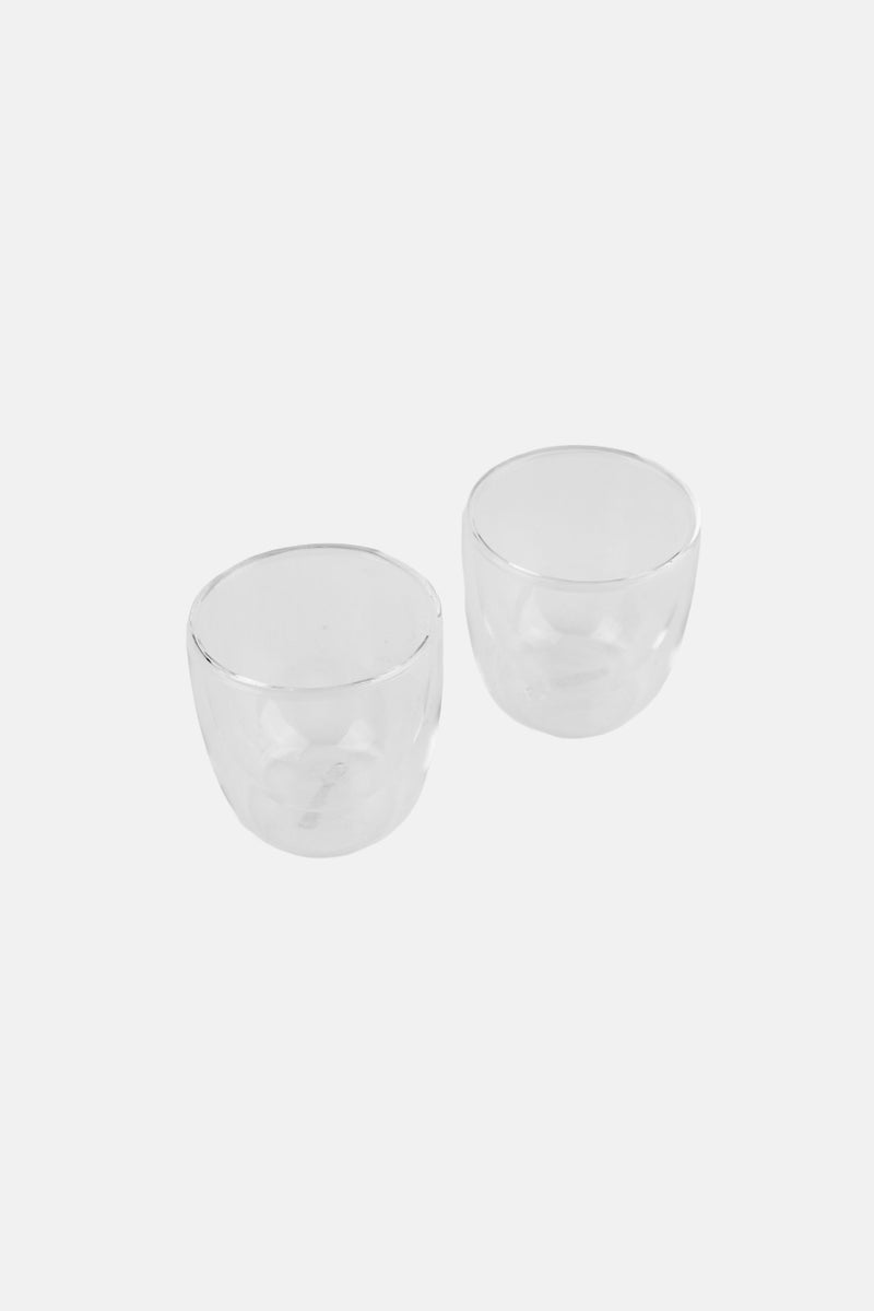 Fissman 2 Pieces Double Wall Glass Set 100 ml, Transparent - Image 2