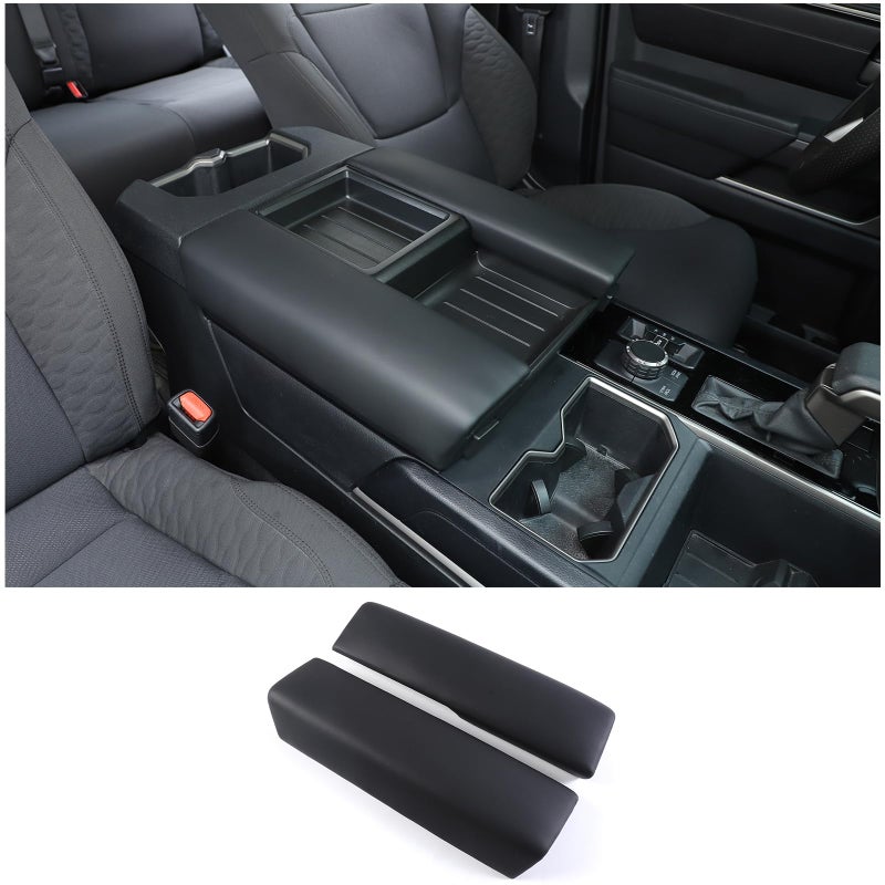 HIRUFAIT 2PCS Center Console Armrest Cover for Toyot Tundra 20222024 Sequoia 20232024 Accessories Front Seat Armrest Box Cover Cushion Protector Waterproof AntiScratch ABSLeather