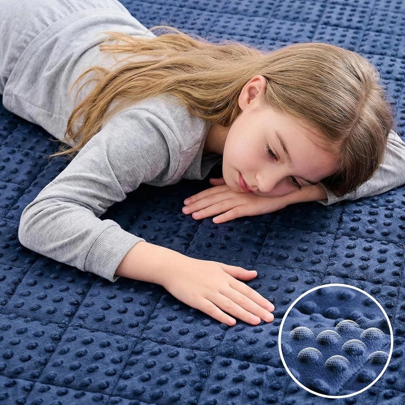 yescool يسكول كيدز ( Kids) بطانية مزودة بوزن (3 أرطال، 36" × 48"، رمادي) – بطانية سميكة مرطبة مثالية للنوم، مناسبة للأوزان بين 20 و40 رطل، قابلة للغسيل في الغسالة. - Image 2